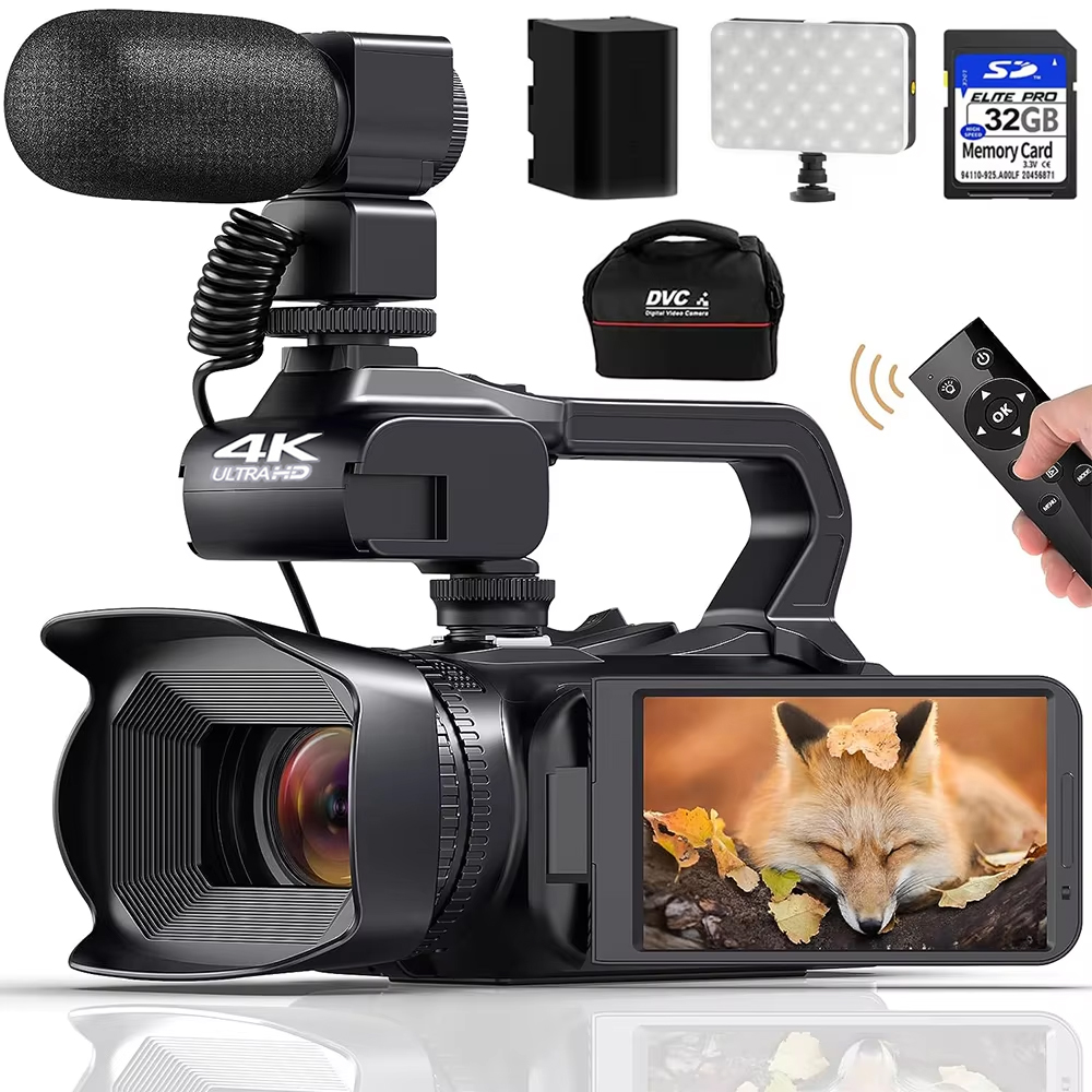 Electronics Gadgets For Home - 4Kプロフェッショナルビデオカメラ 写真撮影用 64MPウルトラHD 18倍デジタルズームカムコーダー YouTubeライブストリーミングVlogレコーダー
