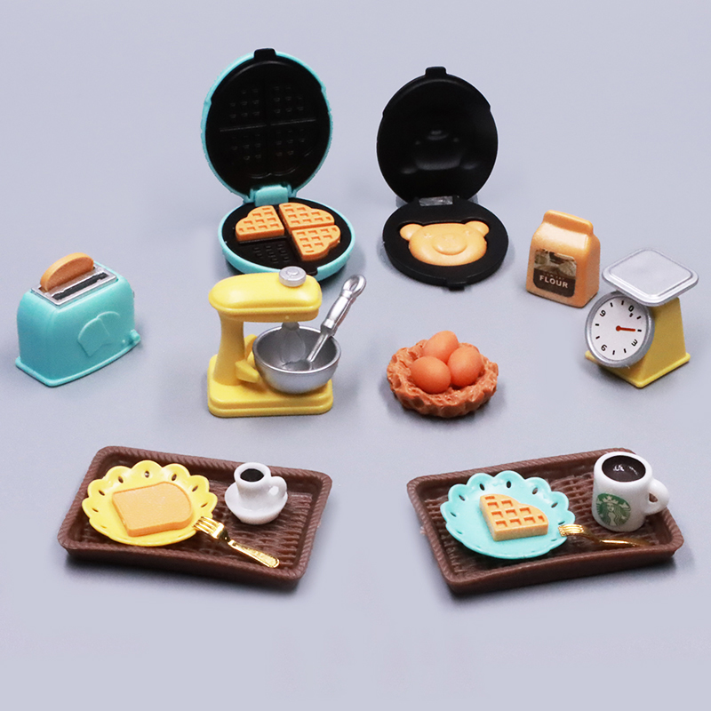 Diy Electronics Gadgets - DIY ドールハウスクマビスケット 1/12 ミニチュア家具トースターオーブンミキサー電子スケールモデルセットキッチンのおもちゃ女の子のギフト