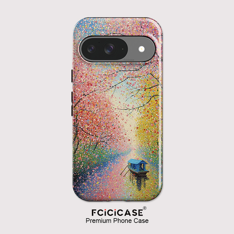 Google Pixel 9 - Fcicicase カラフルなツリーボートプリント電話ケース Google ピクセル 10 プロ