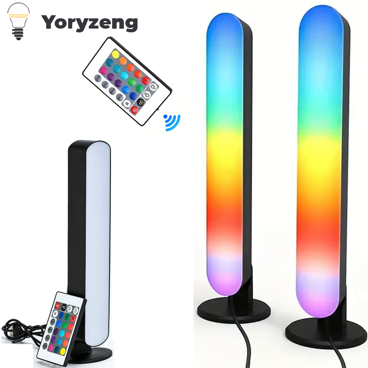 Rgb Desk Lamp Smart - RGBスマートLEDストリップナイトライト、リモコン付き、部屋、ゲーム、テレビ、パーティーの装飾、音楽と同期、デスク、テーブルライト、ランプ
