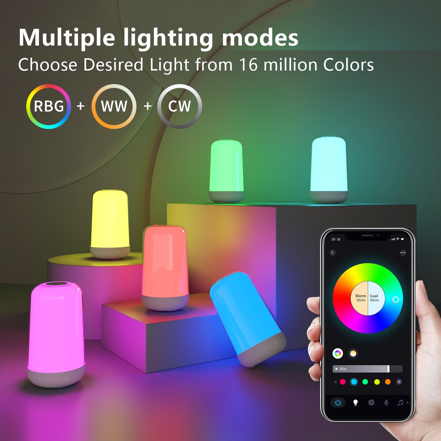 スマートタッチテーブルランプはアプリで操作可能、調光可能なR - Rgb Desk Lamp Smart のレビューと価格