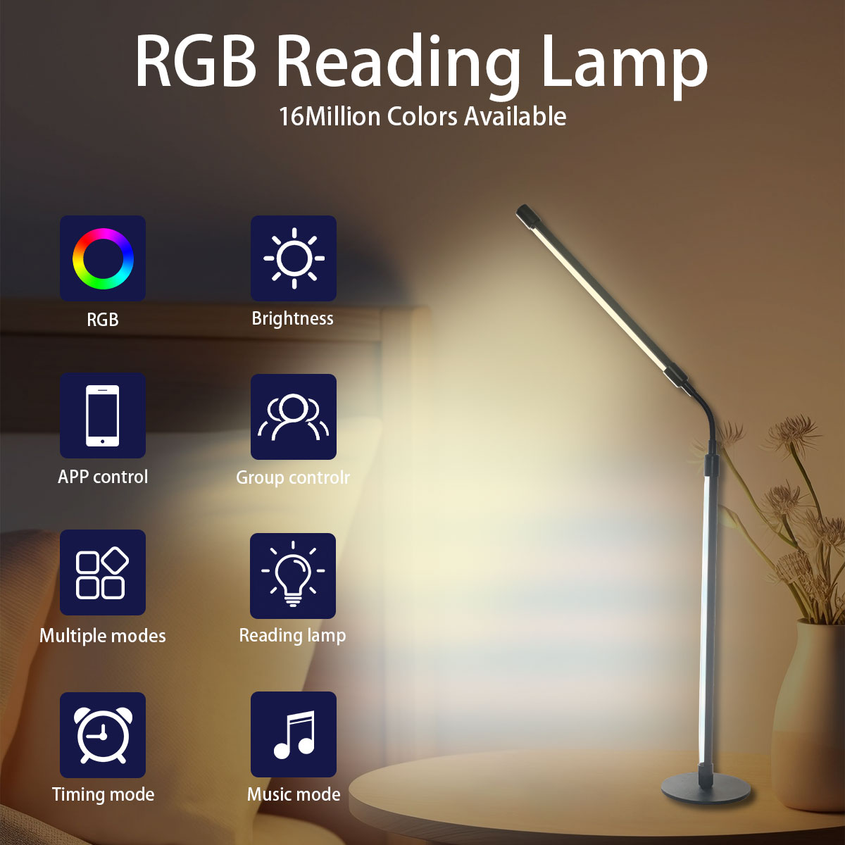 スマートRGBカラーチェンジLEDデスクランプ、多機能カラー - Rgb Desk Lamp Smart のレビューと価格