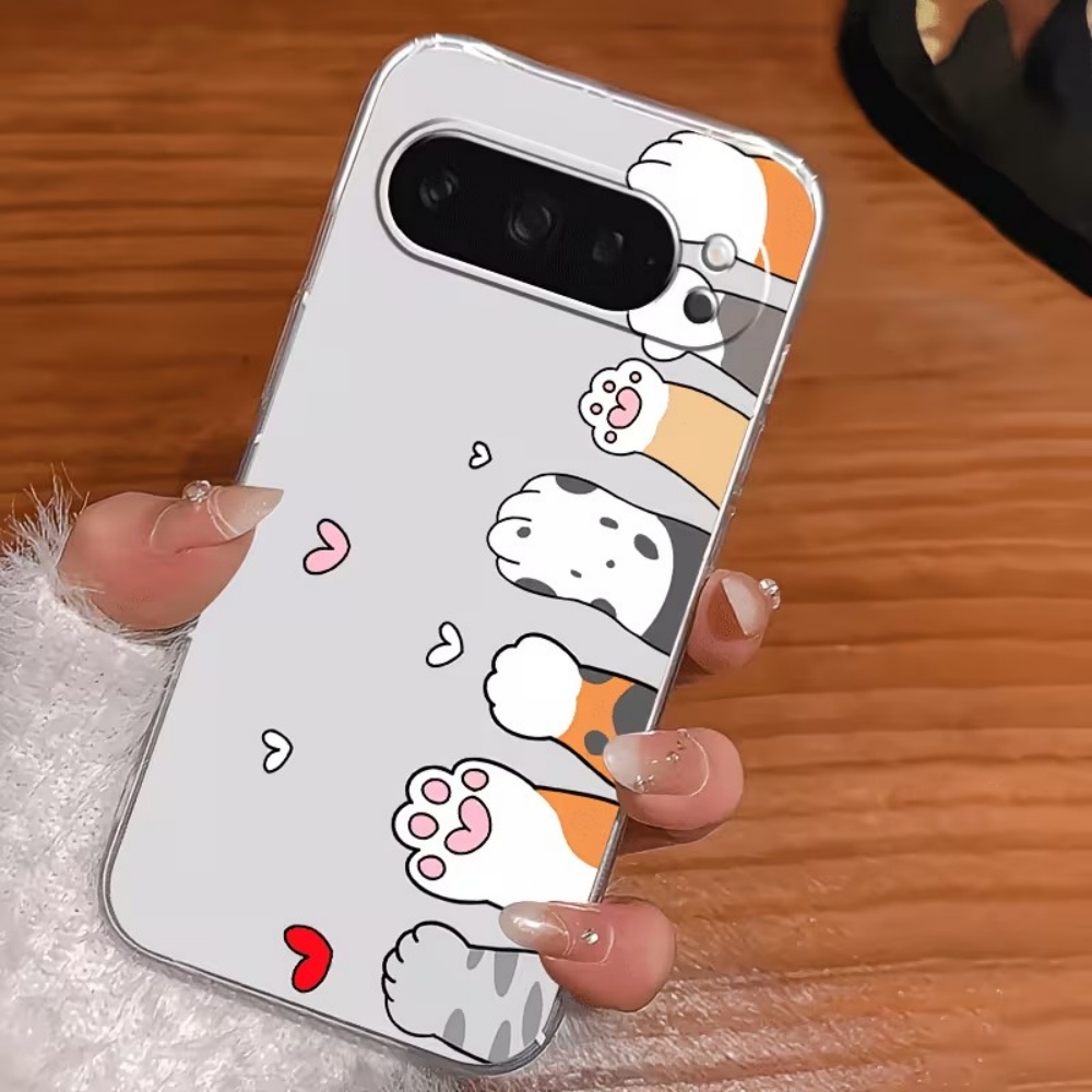 漫画猫の足跡クリスタルクリアシリコン製スマホケース Goog - Google Pixel 9 のレビューと価格