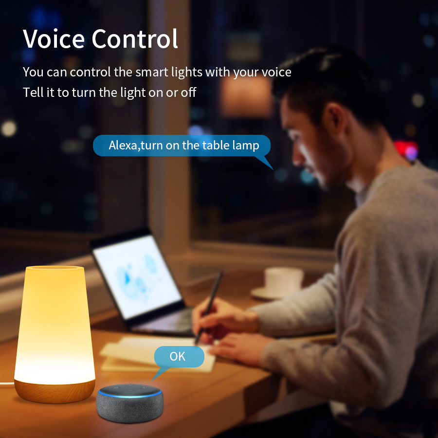 Tuya-インテリジェントテーブルランプ,調光可能なアプリケ - Rgb Desk Lamp Smart のレビューと価格