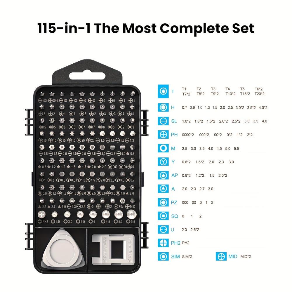 115-in-1精密ドライバーセット、ミニプロフェッショナル - Electronics Repair Gadgets のレビューと価格