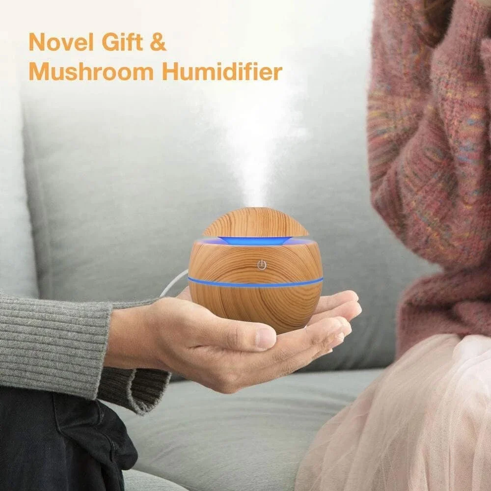 ミニ木目調超音波 USB 加湿器とエッセンシャル オイル デ - Electronics Gadgets For Home のレビューと価格