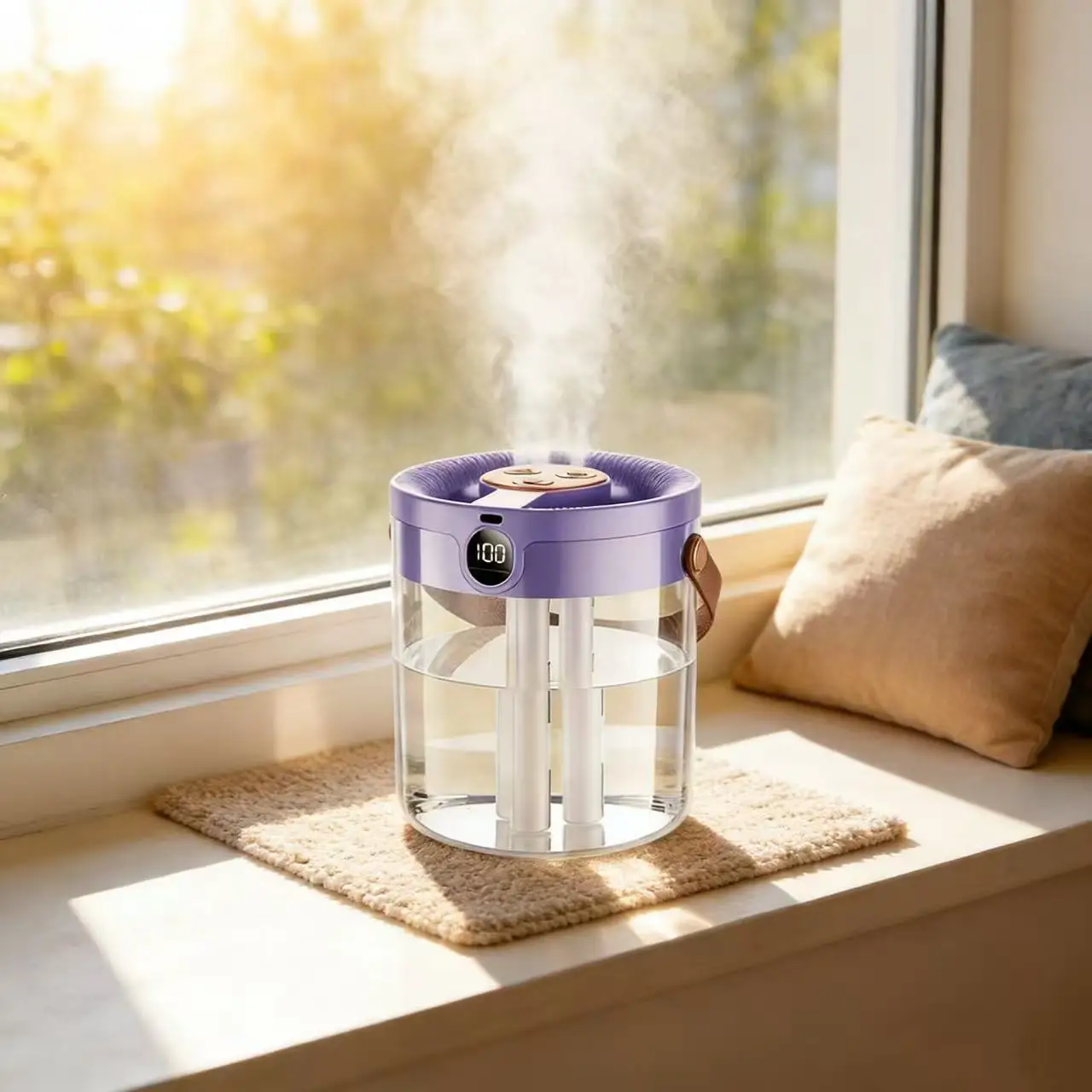 充電式3スプレー加湿器 大容量 静音空気加湿器 ナイトライト - Electronics Gadgets For Home のレビューと価格