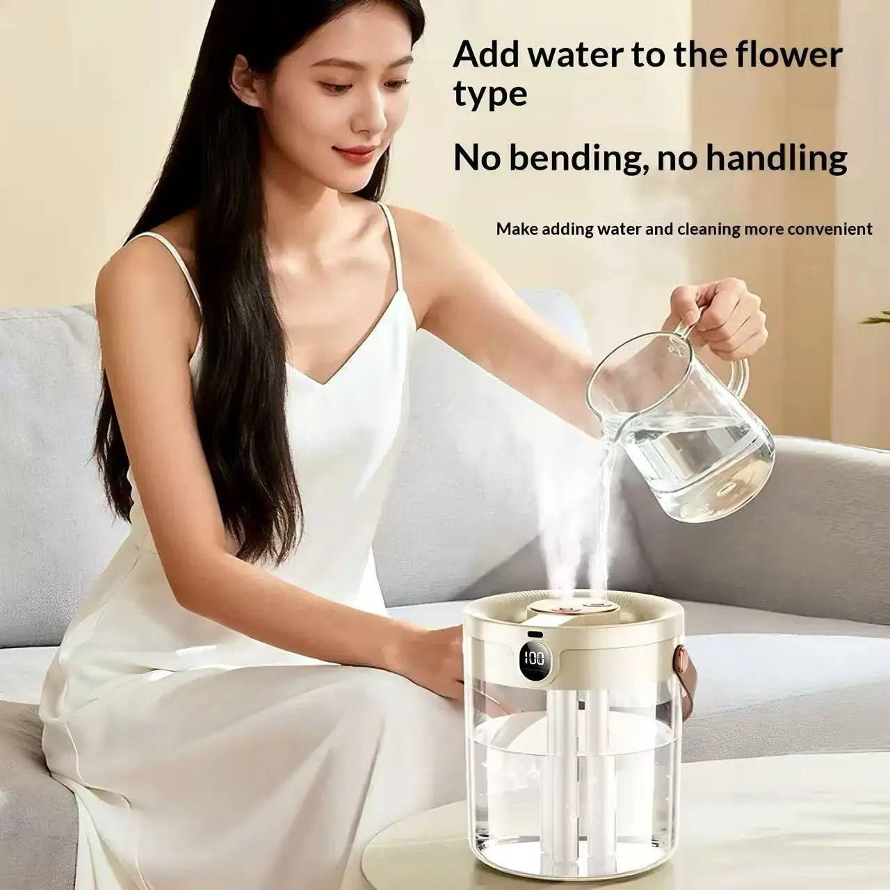 充電式3スプレー加湿器 大容量 静音空気加湿器 ナイトライト - Electronics Gadgets For Home のレビューと価格