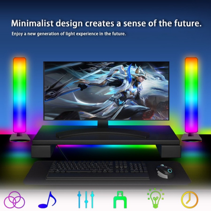 スマートTuya RGBゲーミング雰囲気ライト WIFI対応 - Rgb Desk Lamp Smart のレビューと価格
