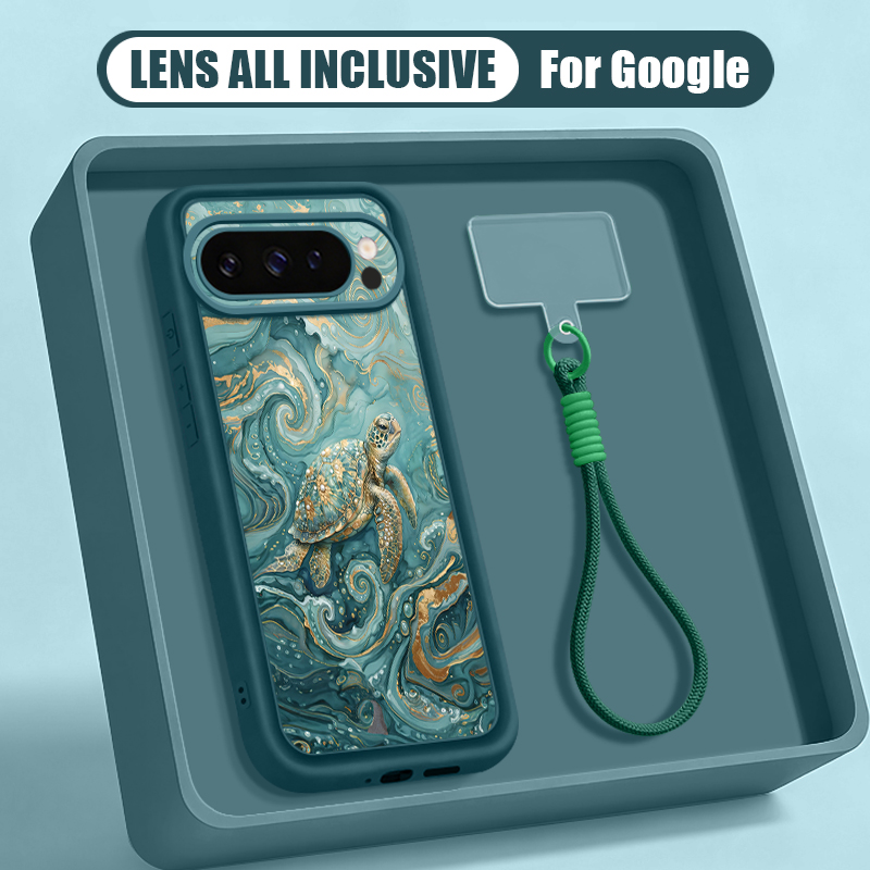ウミガメ柄リストストラップ付きケース Google Pixe - Google Pixel 9 のレビューと価格