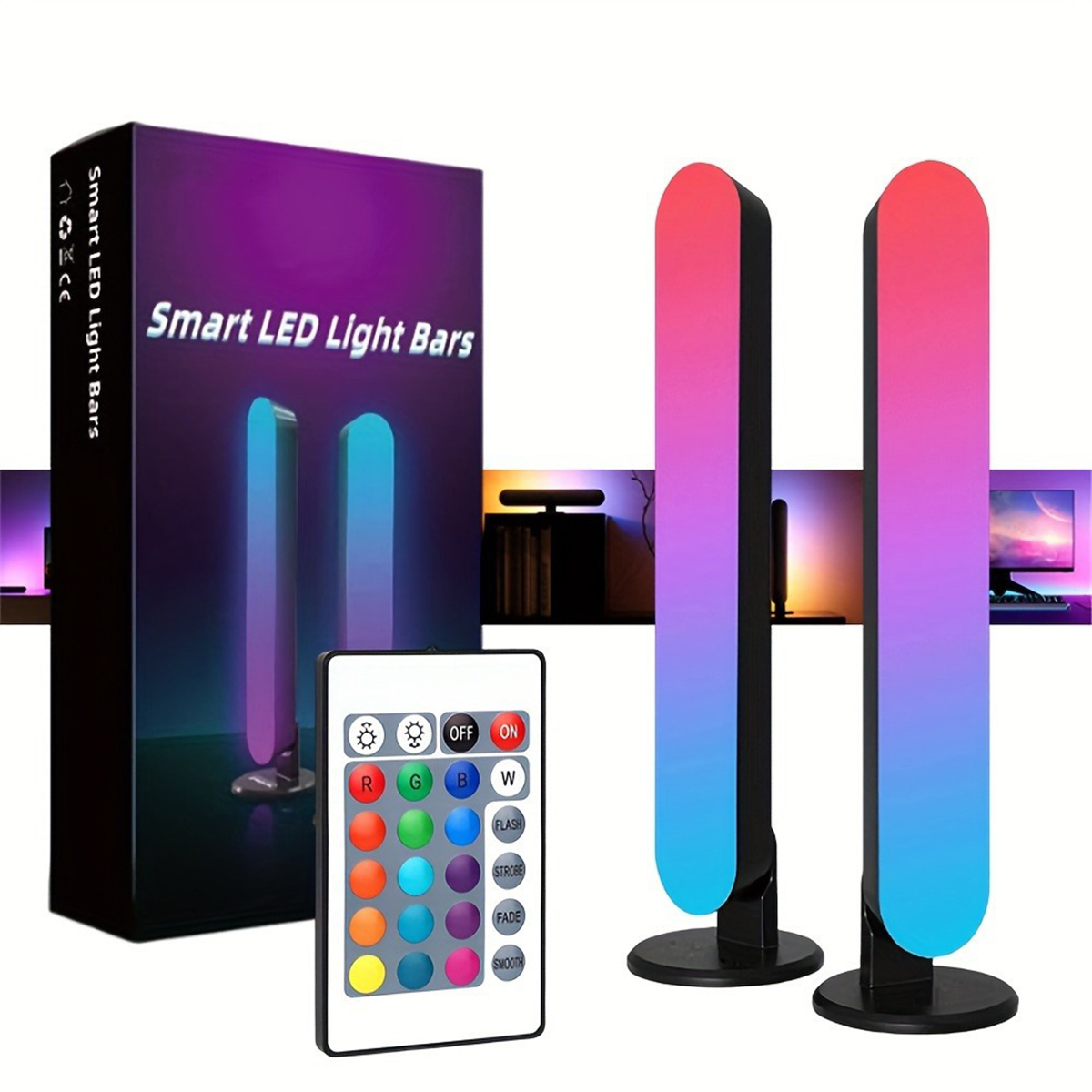 RGBスマートLEDストリップナイトライト、リモコン付き、部 - Rgb Desk Lamp Smart のレビューと価格