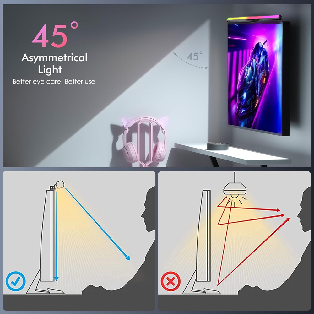 RGBスマートWiFiモニターライトバーセットアップLEDラ - Rgb Desk Lamp Smart のレビューと価格